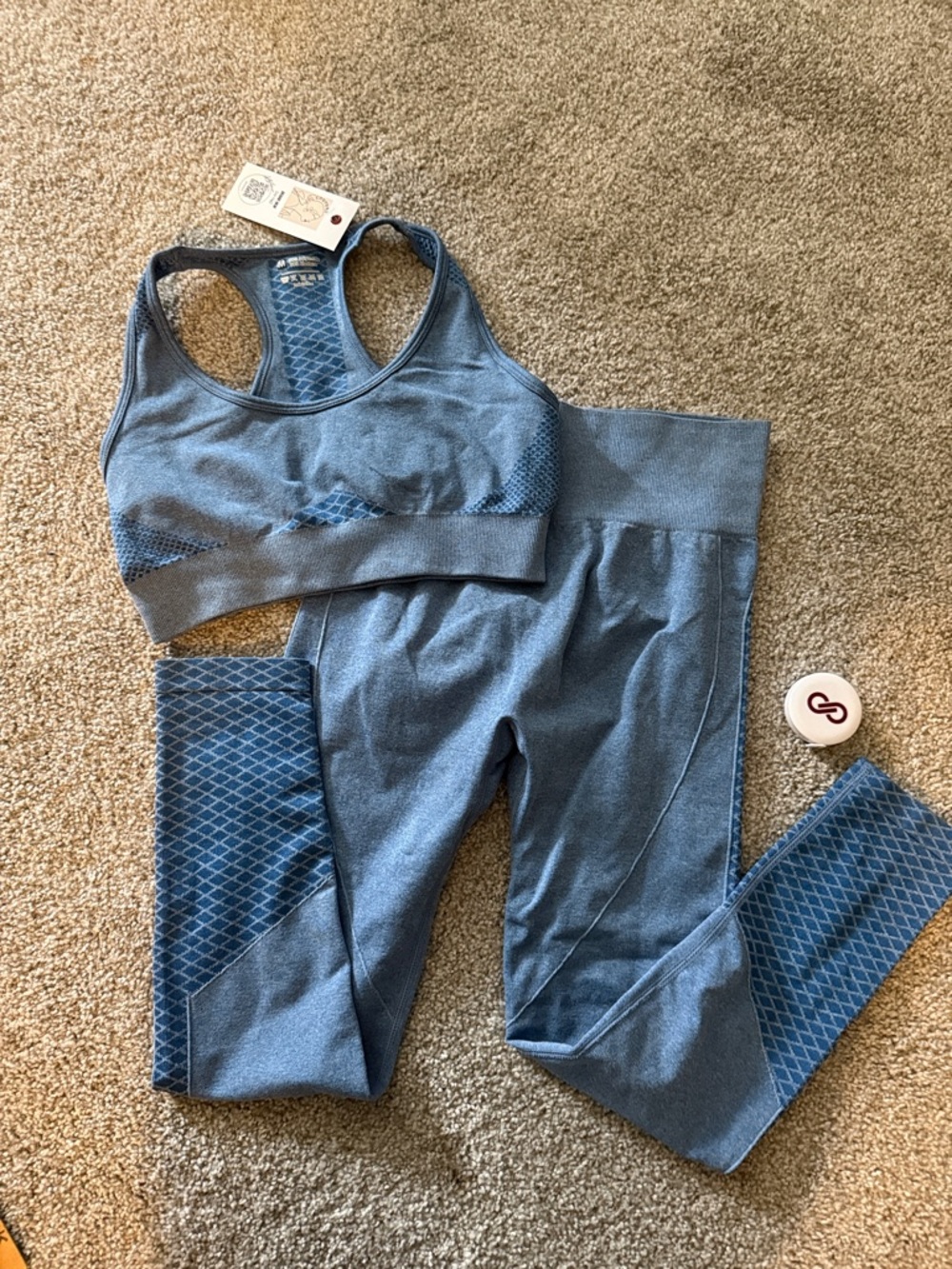 #259. Seamless Blue Active Set - Sports Bra & Leggings
